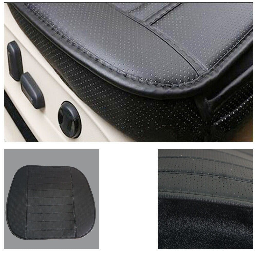 Evargc Black Car Front Full Surround Seat Cover Breathable PU Leather Pad Mat Chair