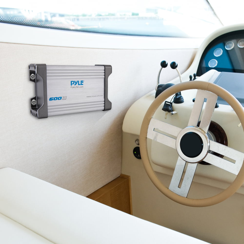 Pyle PLMRMP2A Waterproof 600 W 2 Channel Marine Power Audio Amplifier for Boats