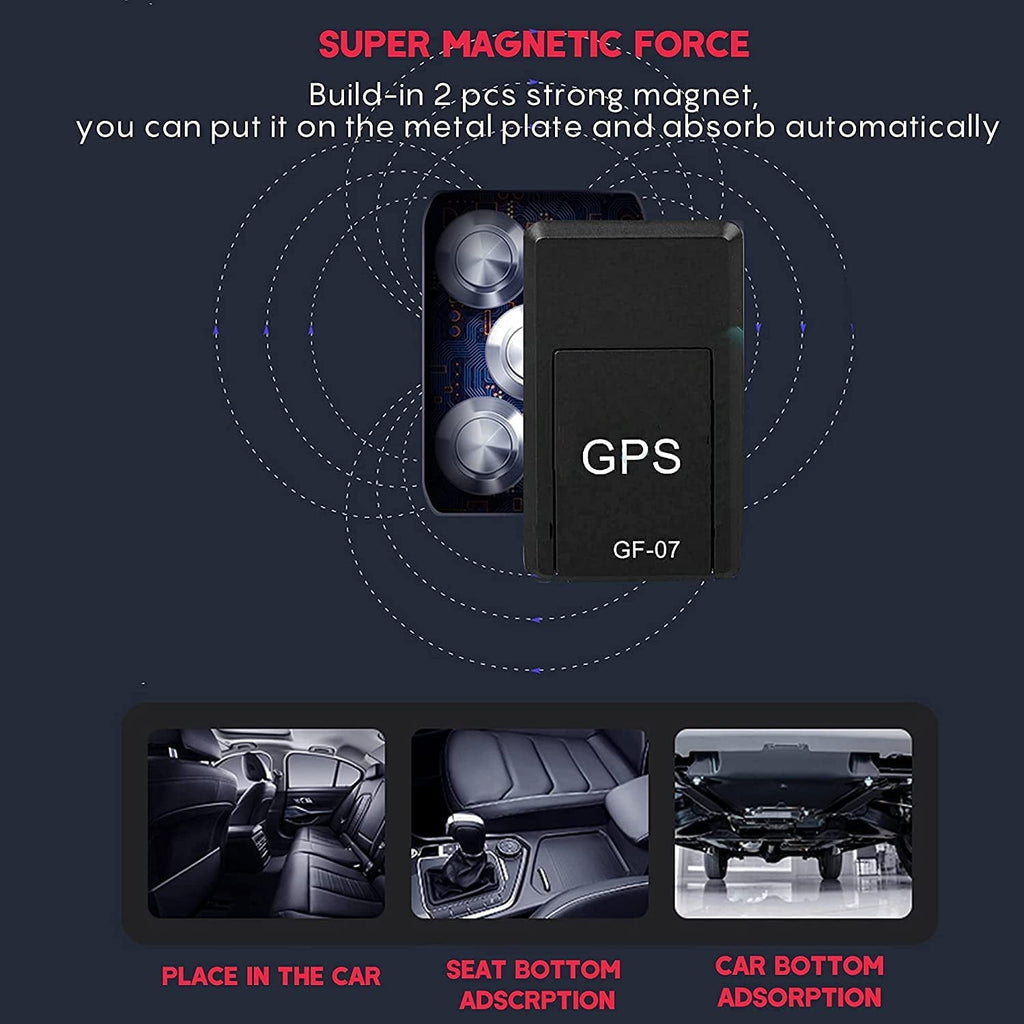 GPS Tracker for Vehicles, Mini Magnetic GPS Real Time Car Locator, Full USA Coverage, No Monthly Fee, Long Standby GSM SIM GPS Tracker for Vehicle/Car/Person , Black