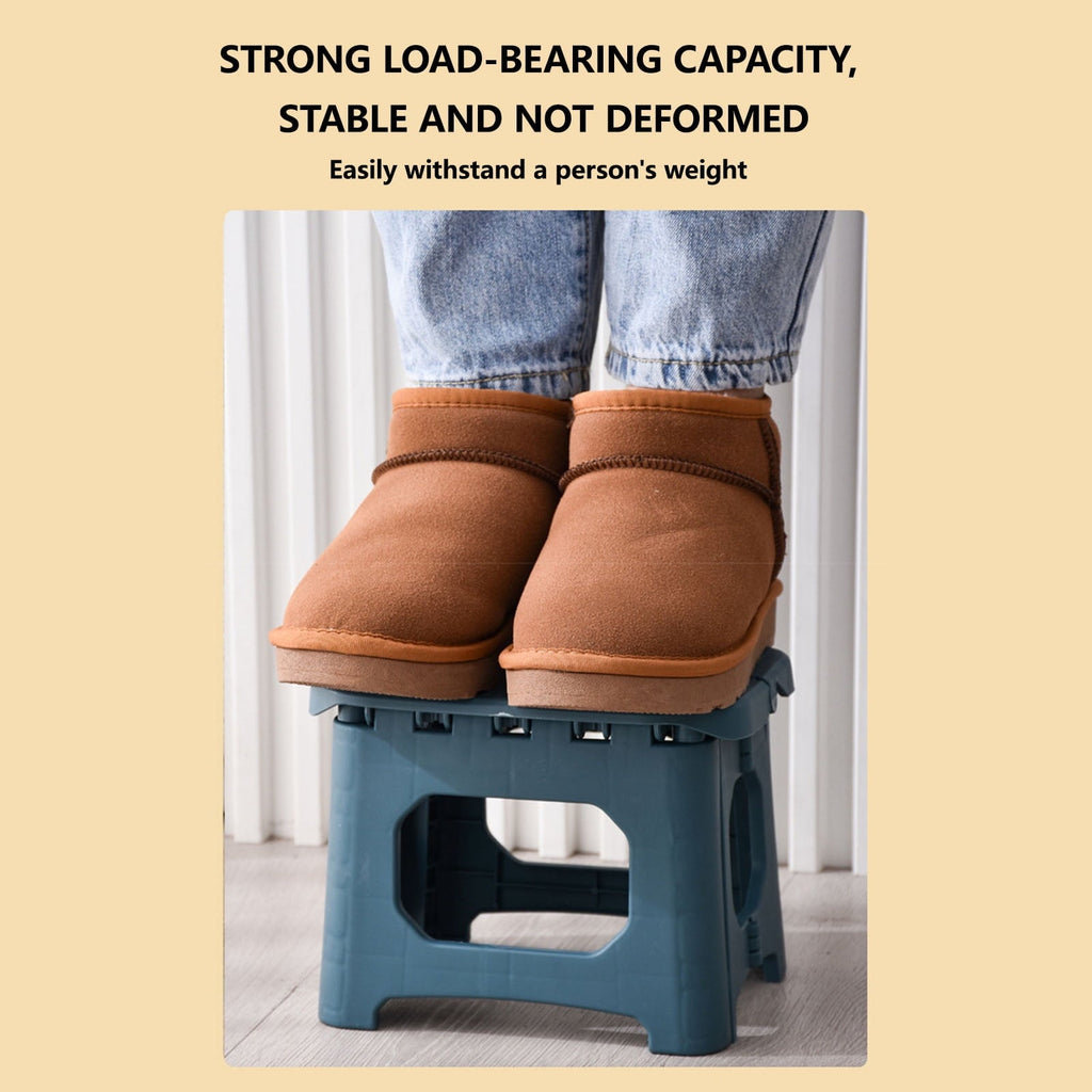 WHLBF Folding Stool Outdoor Portable Heavy Duty Plastic Non-Slip Chair for Camping Hiking Fishing BBQ Foldable Step Stool Collapsible Stool