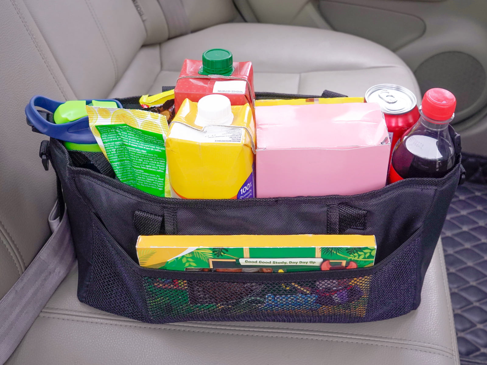 Auto Drive Gray Universal Portable Car Seat Organizer Bag