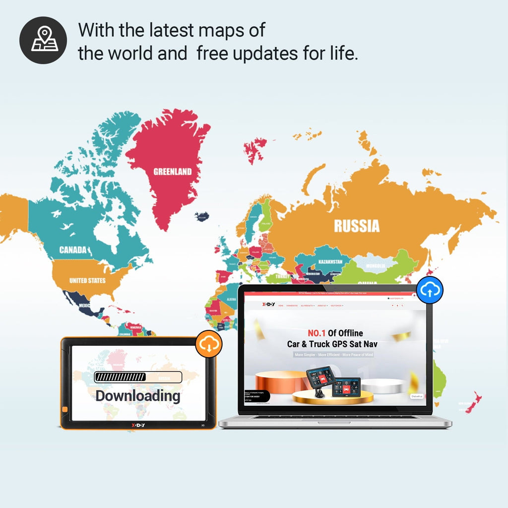 XGODY Truck GPS with Bluetooth 9 Inch Big Screen 256M+8GB GPS Navigation for Car GPS Navigation Trucker GPS with Lifetime Free Map Update