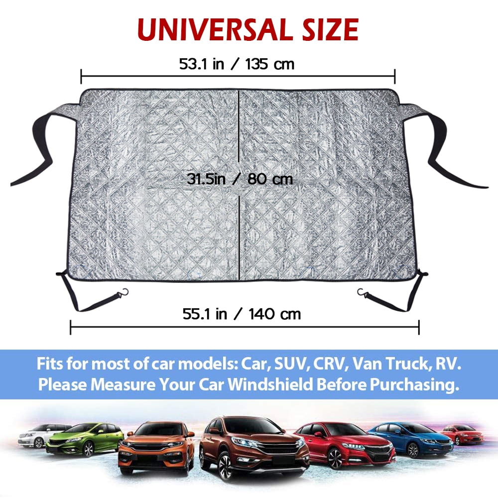 IC ICLOVER Winter Snow Cover & Car Rear Windshield with Magnetic Edge Shade Ice Frost Sun Rain Resistant Waterproof Windproof Dustproof for Outdoor Cars ,Suvs & Vans