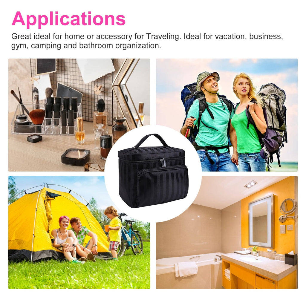 EEEkit Portable Makeup Travel Case, Waterproof Toiletry Storage Bag with Mirror for Women