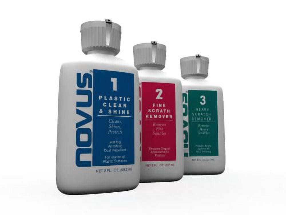 Novus Cleaning and Scratch Remover Kit with Microfiber Cleaning Cloth - 2 Ounce Set