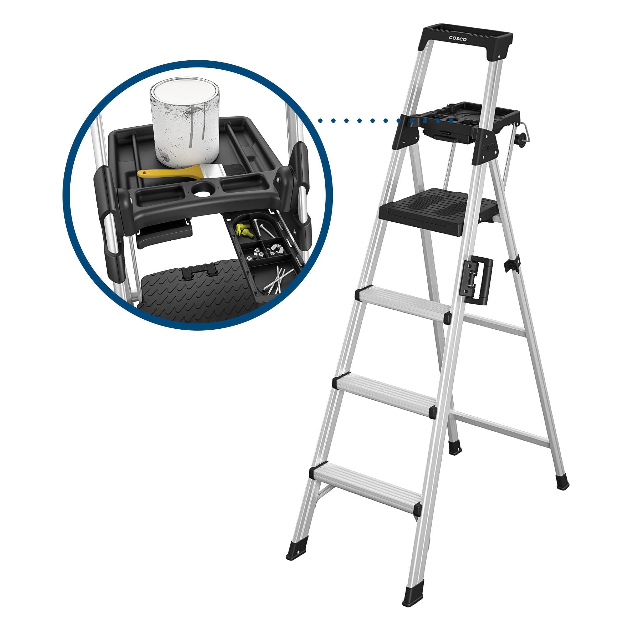 COSCO 6-foot Signature Series Step Ladder Type 1A, 300 lb. Capacity (Aluminum)