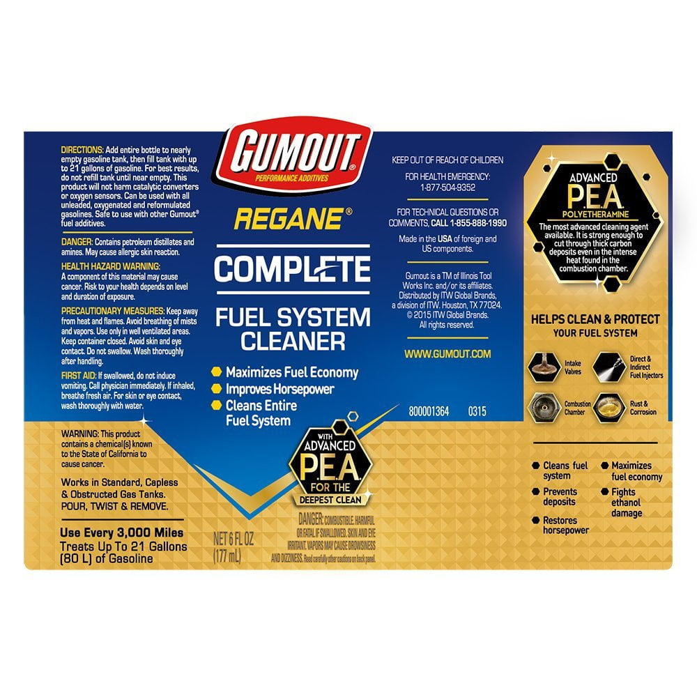 Gumout Regane Complete Fuel System Cleaner 6oz - 510014W