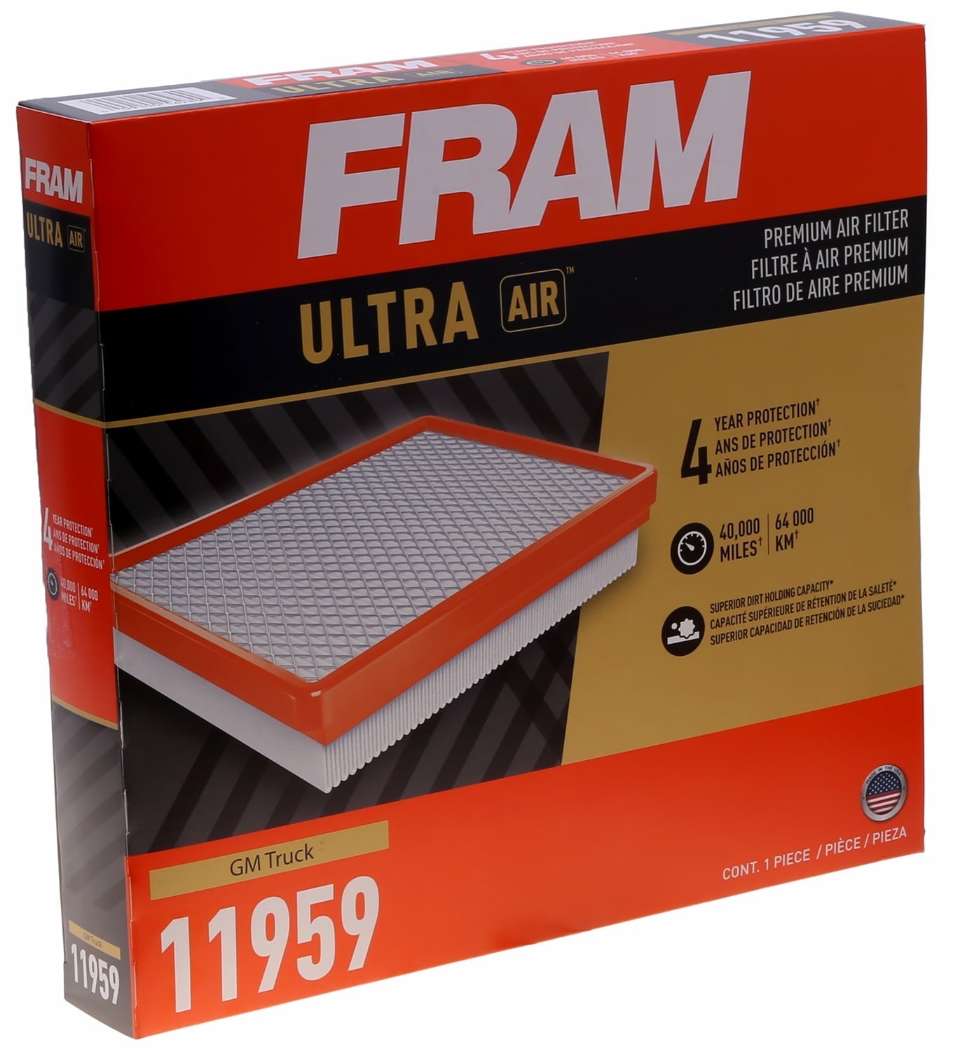 FRAM Ultra Air XGA11959, Premium Engine Air Filter for Select Chevrolet and GMC Vehicles Fits select: 2015-2022 CHEVROLET COLORADO, 2015-2022 GMC CANYON