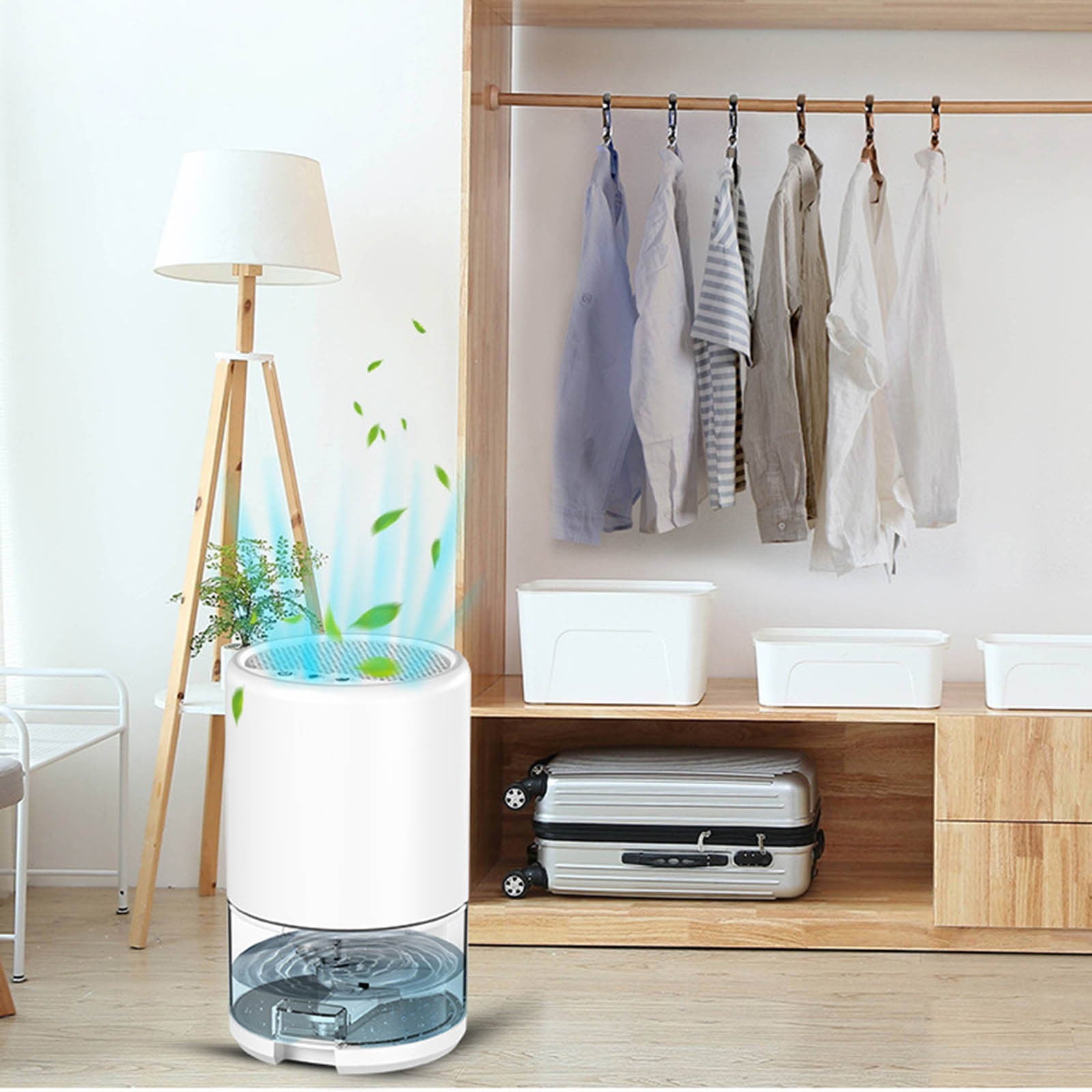 WGOUP Dehumidifiers For Home, 280 S Q.ft Quiet Dehumidifier, Portable Small Dehumidifier With Color Lights, Remove Humidity In Basement, Bedroom, Bathroom, RV, Closet,One Size