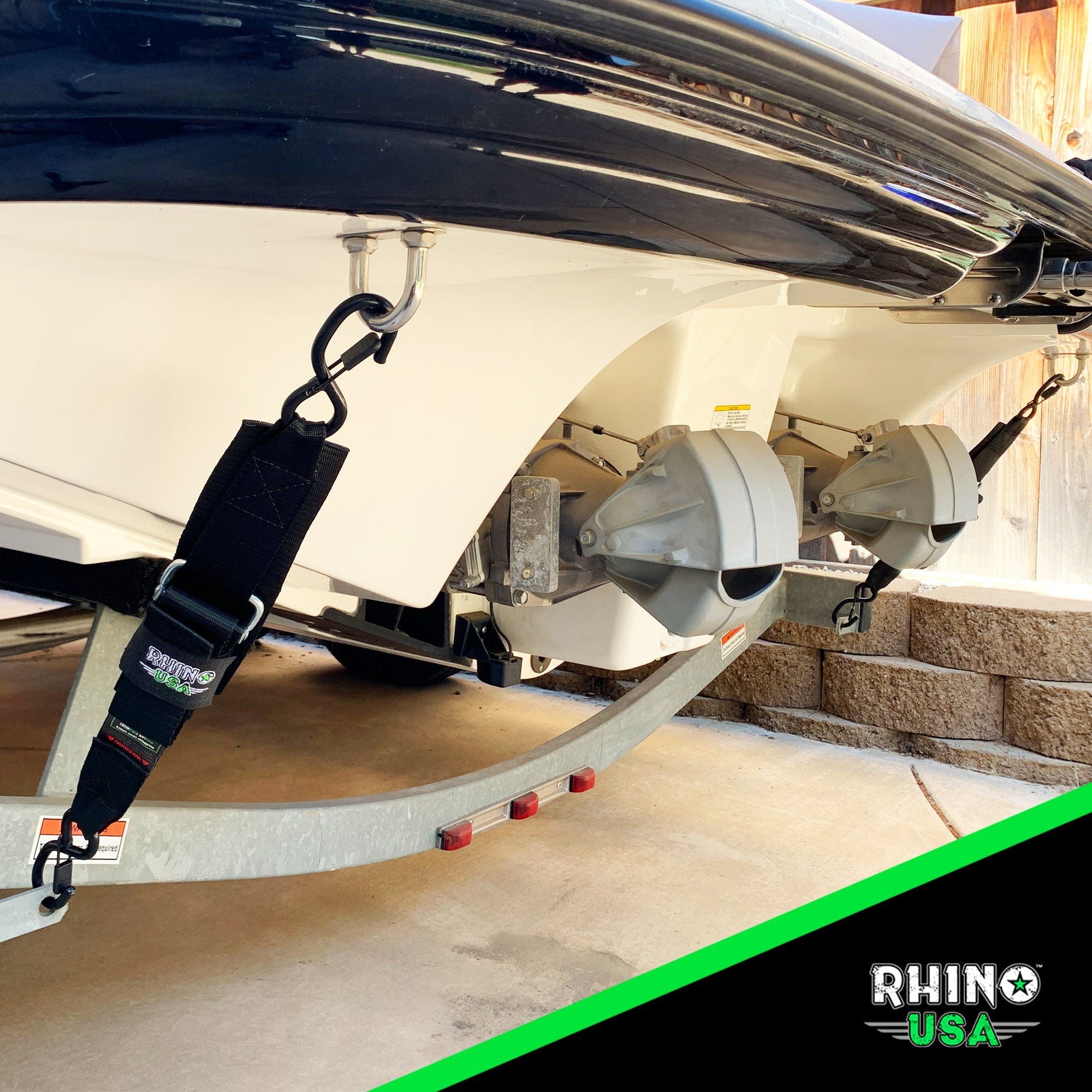Rhino USA 2" x 48"  Boat Transom Tie-Down Set - 1,206 lbs Max Break Strength (2.5 in x 6 in )