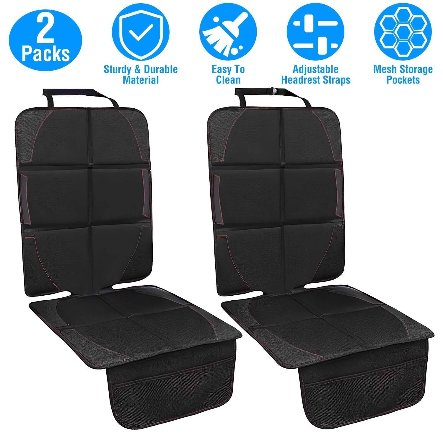 iMountek 2 Packs Protector with Thick Padding Protector Car Seat Car Seat Pad Car Seat Cushion