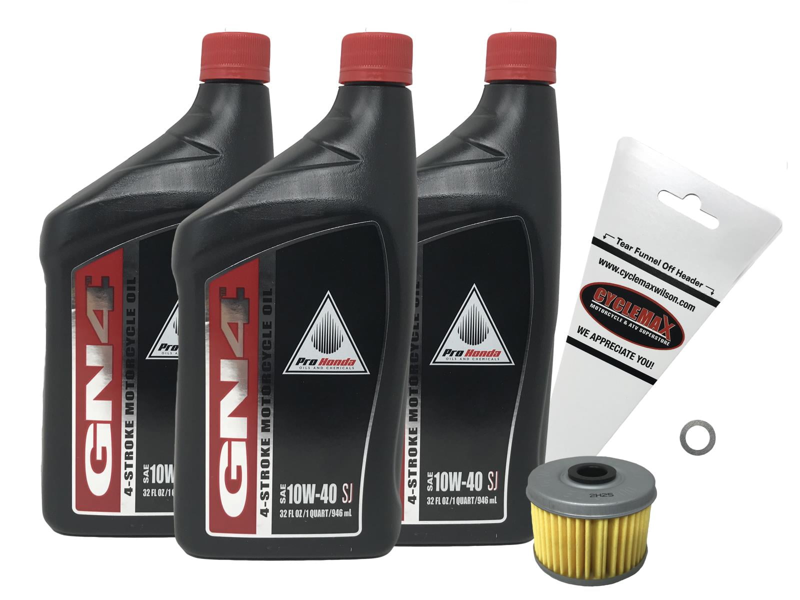 Cyclemax Oil Change Kit for 2007-2014 Honda TRX 420 TRX420 Rancher ATV with 10W-40 Oil
