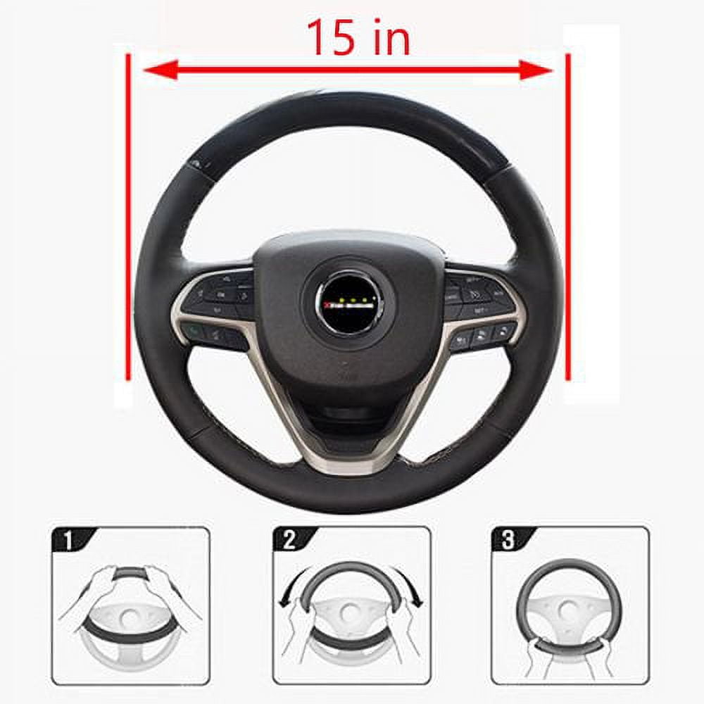 Doingart Universal Steering Wheel Cover - Auto Car Daisy Sunflower Steering Wheel Cover Non-slip and Sweat Absorption Steering Wheel Cover Universal 14.5 to 15.25 inches