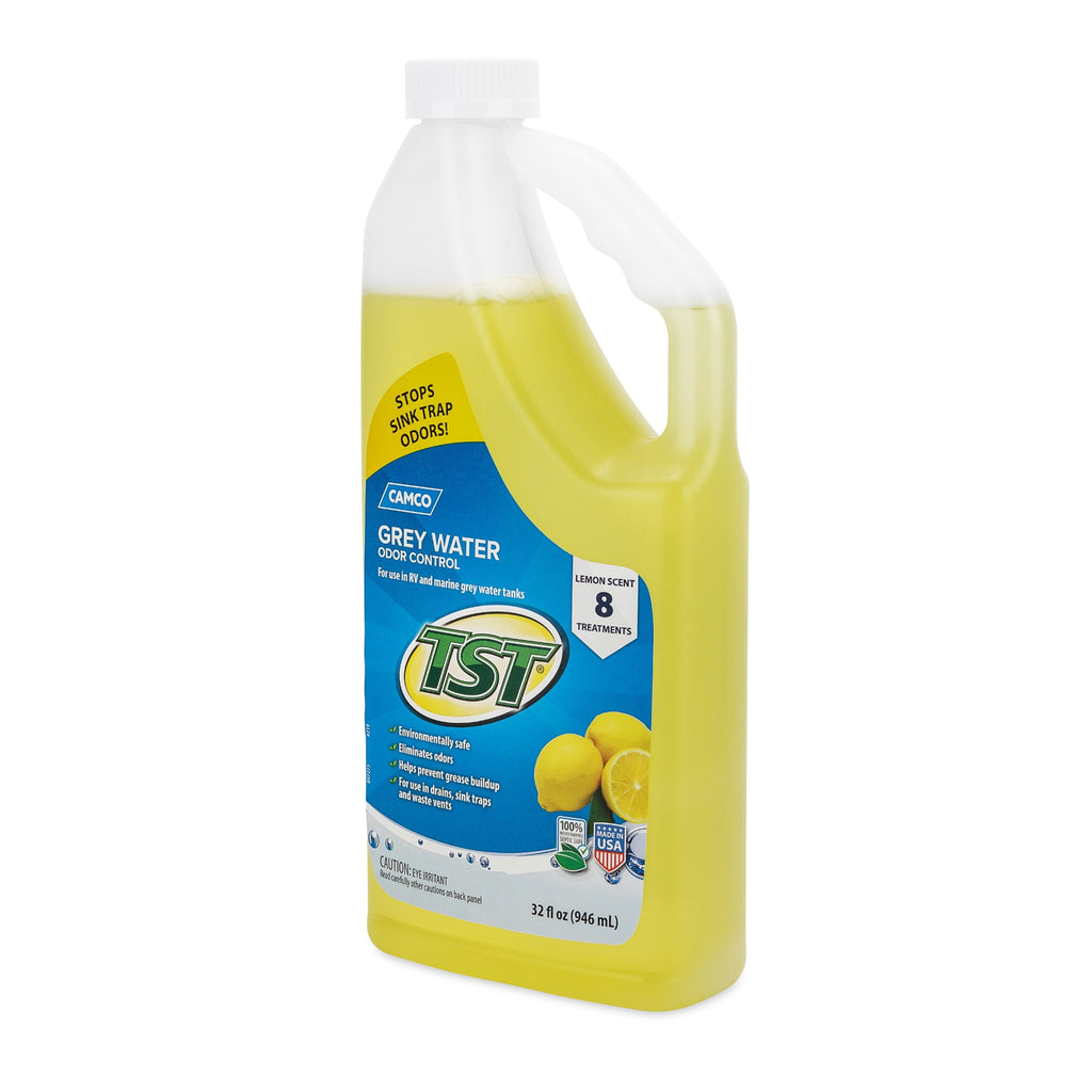 Camco TST Camper/RV Grey Water Odor Control/Holding Tank Deodorizer | Septic Safe Formula | Fresh Lemon Scent, 32oz (40252)