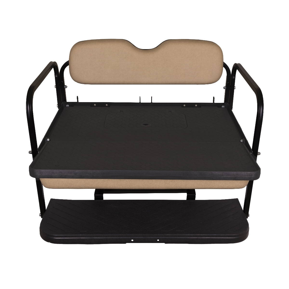 GTW MACH3 Rear Flip Seat for Club Car DS 2000.5 & Up Golf Carts - Buff Color Cushions