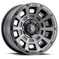 17x8.5 Icon Alloys Thrust Smoke Satin Black Wheel 6x5.5 (25mm) Fits select: 2019-2023 FORD RANGER XL/XLT/LARIAT, 2022 TOYOTA TUNDRA CREWMAX SR/CREWMAX SR5