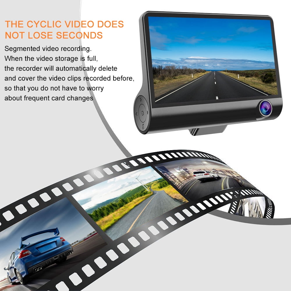 Dash Cam Front and Rear Dual Dashcam, 4 inch Touch-Screen Car Dashboard Camera Full HD 170°Wide Angle Backup DVR Recorder with Night Vision G-Sensor Parking Monitor Loop Recording Motion Detection