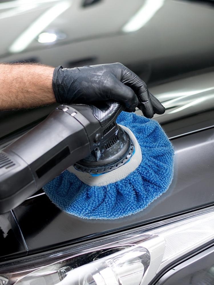 Protoiya 20Pcs Car Buffer Polisher Pad Soft Microfiber Polishing Bonnets 5-6inch Car Orbital Waxing Cover Kit Durable Auto Waxer Pad with Woollen Polishing Bonnets for Waxing Polishing