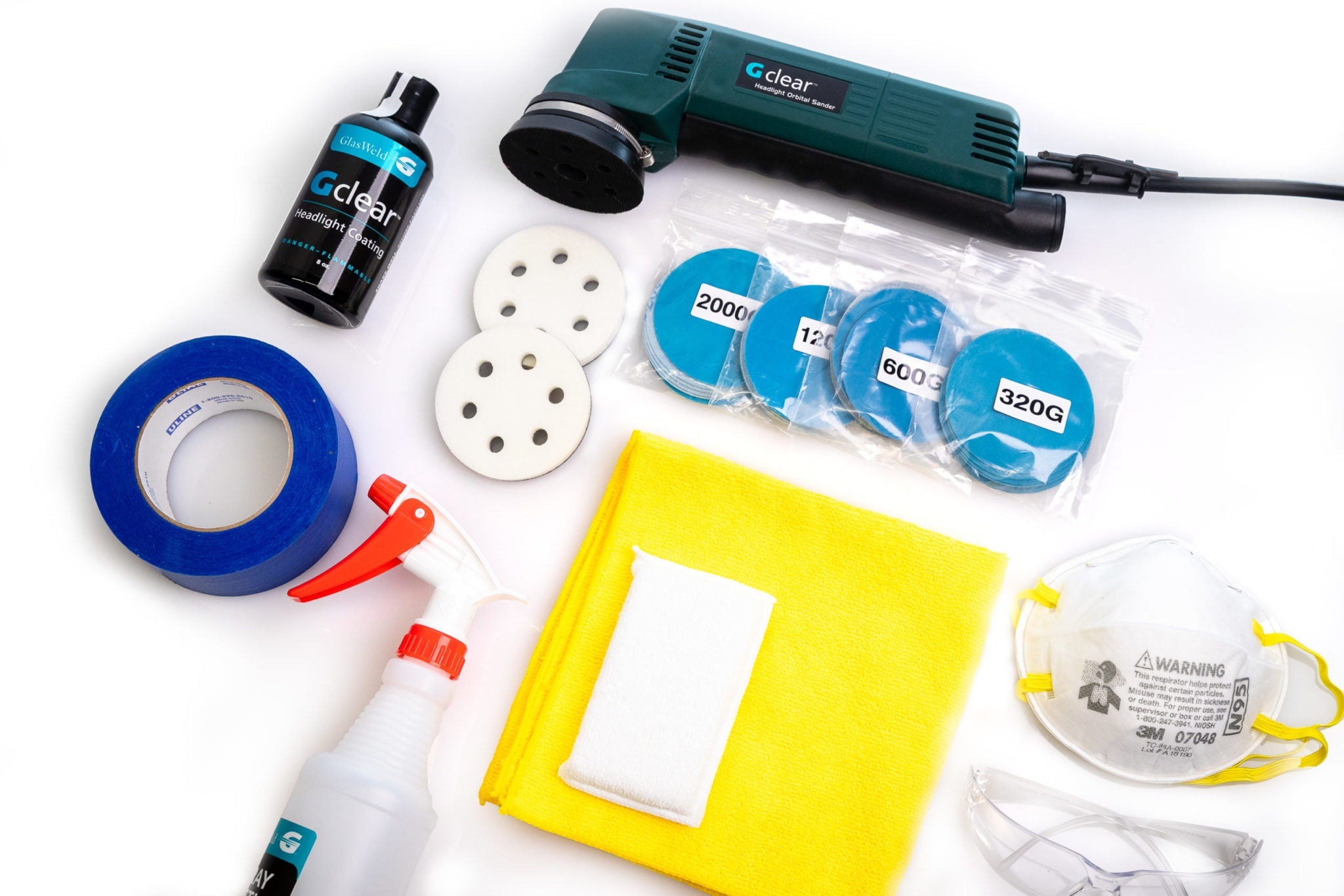 Glasweld Professional Headlight Restoration Kit-240 Volt Gclear Professional kit