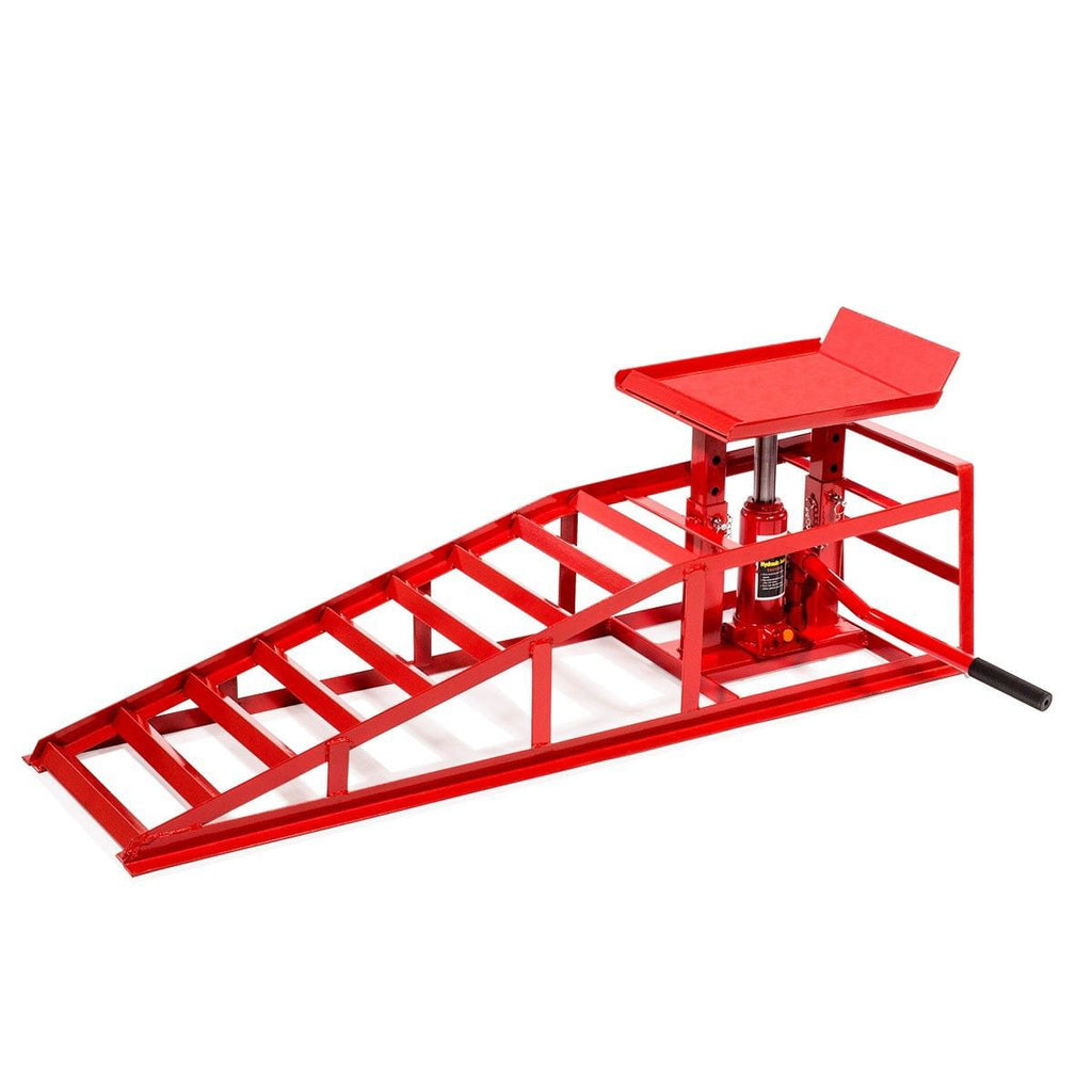 STARK USA Drive Up Ramp Low Profile Car Lift Service Ramps Auto Truck Trailer Garage Automotive Hydraulic Lift Repair Frame, Single Ramp