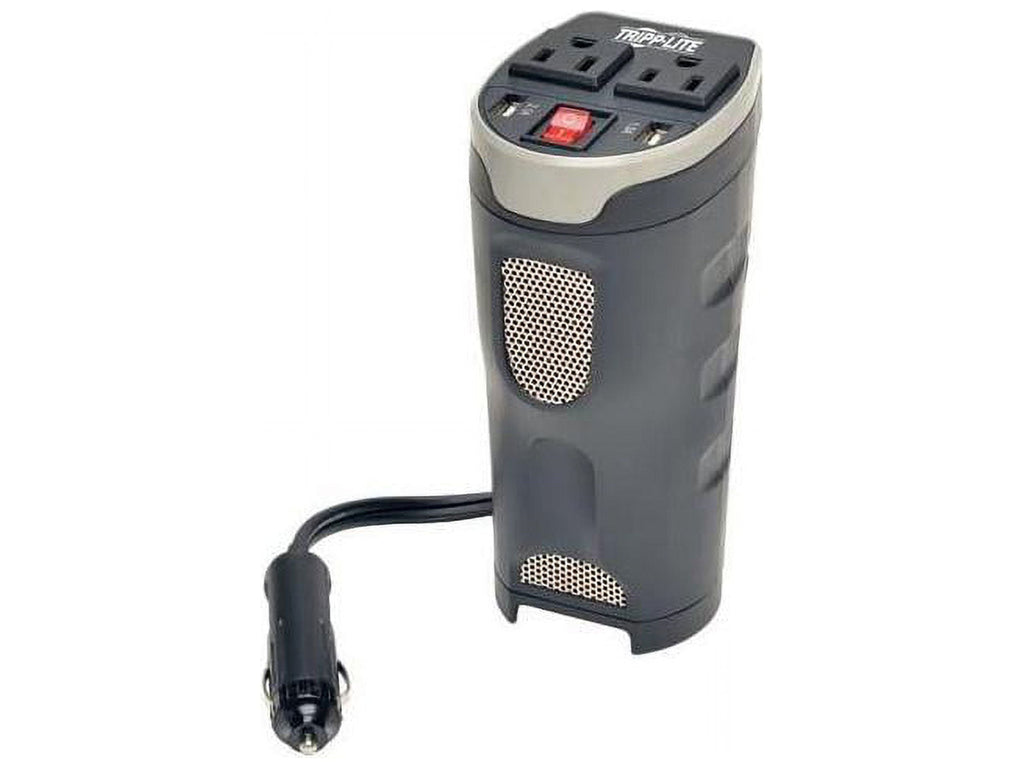 Tripp Lite 200W Car Power Inverter with 2 Outlets & 2 USB Charging Ports, Cup Holder Design (PV200CUSB)