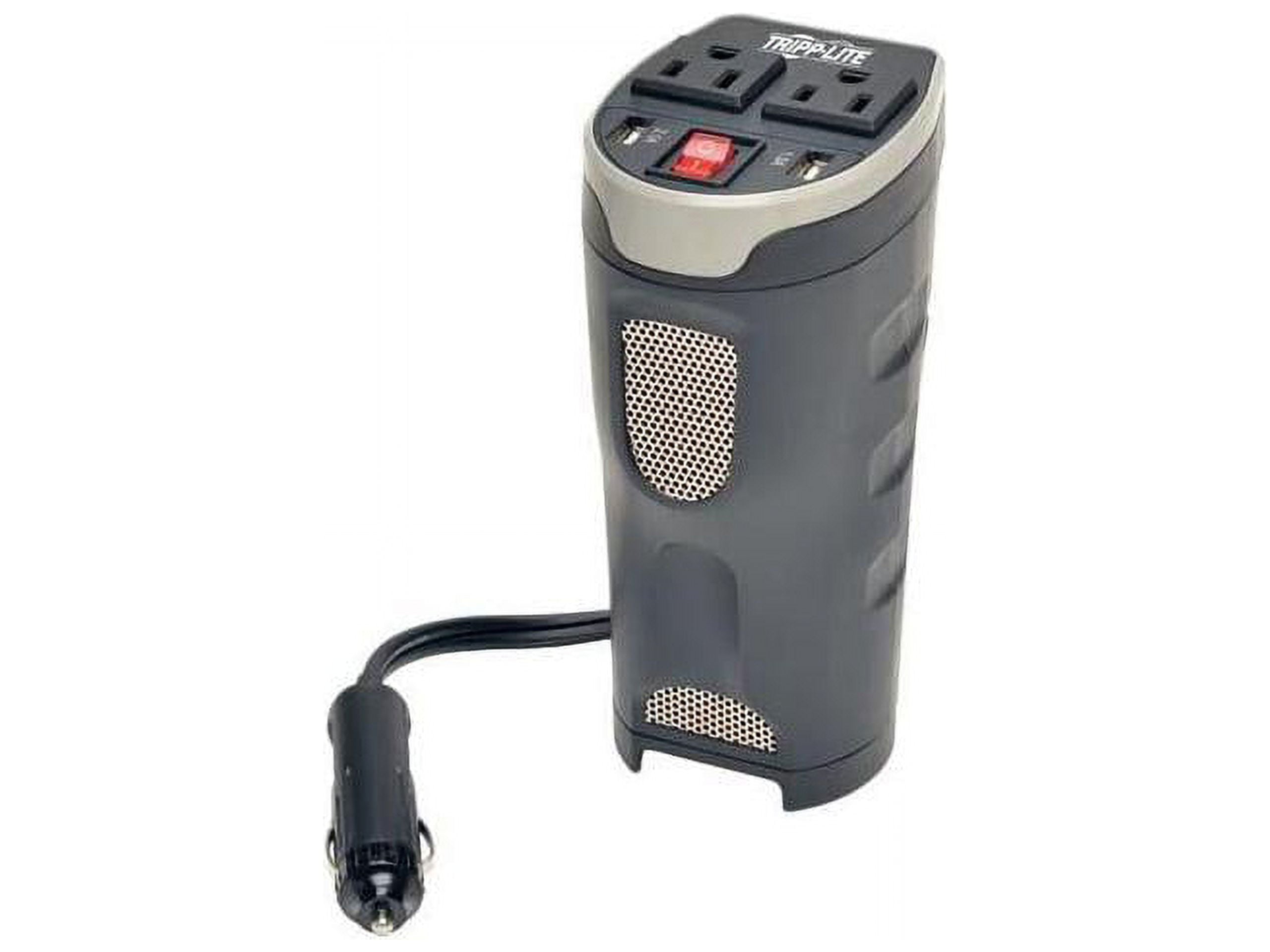 Tripp Lite 200W Car Power Inverter with 2 Outlets & 2 USB Charging Ports, Cup Holder Design (PV200CUSB)