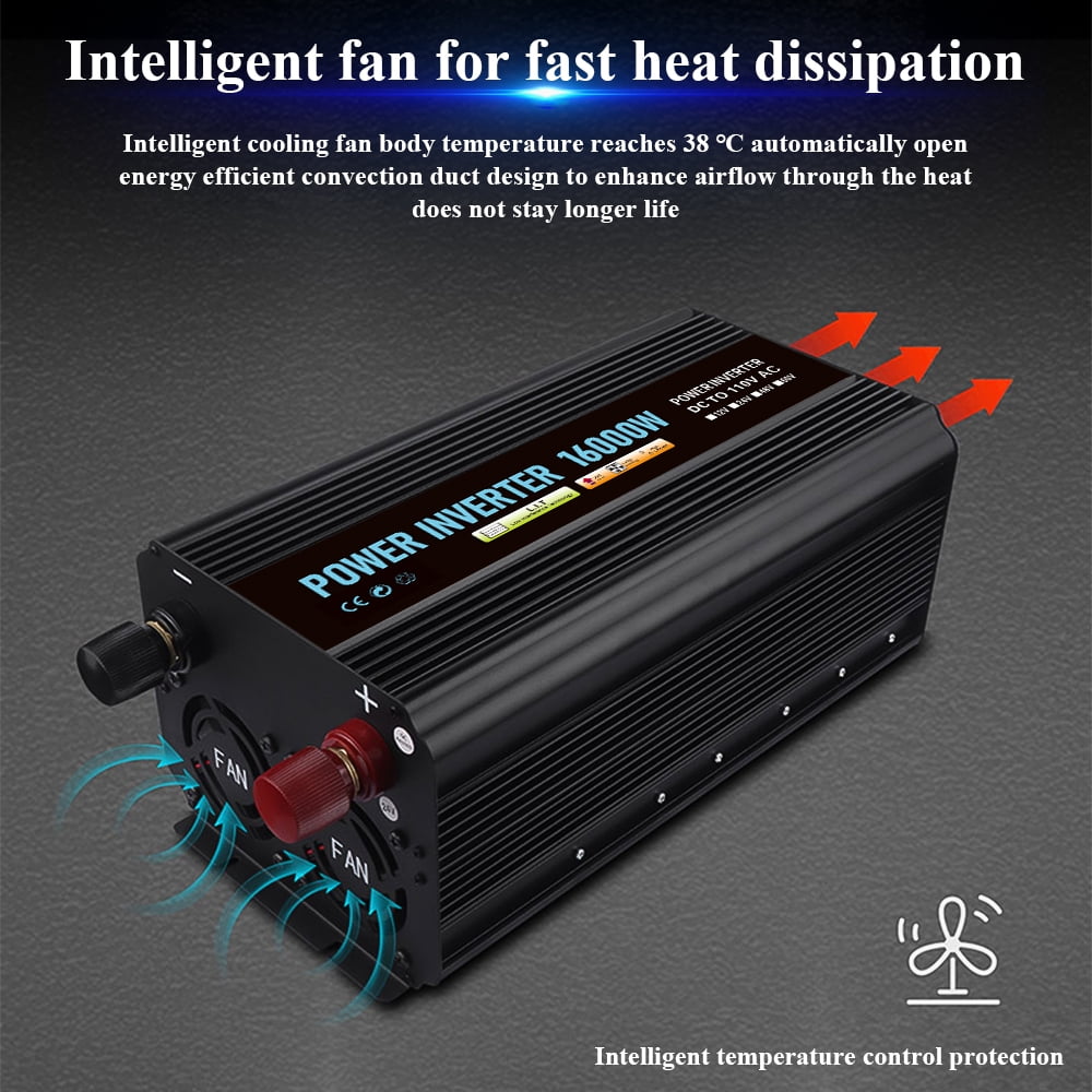 DFITO 1500W Continuous/3000W Peak Power Inverter DC 12V to 110V Car Converter AC with 2 AC Outlets and 2A USB Charging Port