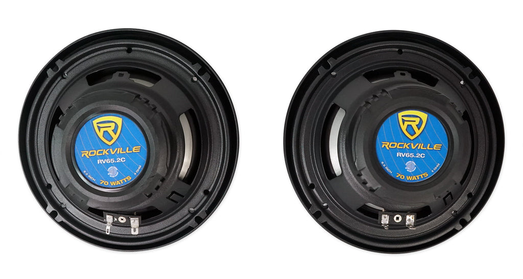 Pair Rockville RV65.2C 6.5" Component Speakers+6.5" Coaxial+4-Ch Amplifier+Wires