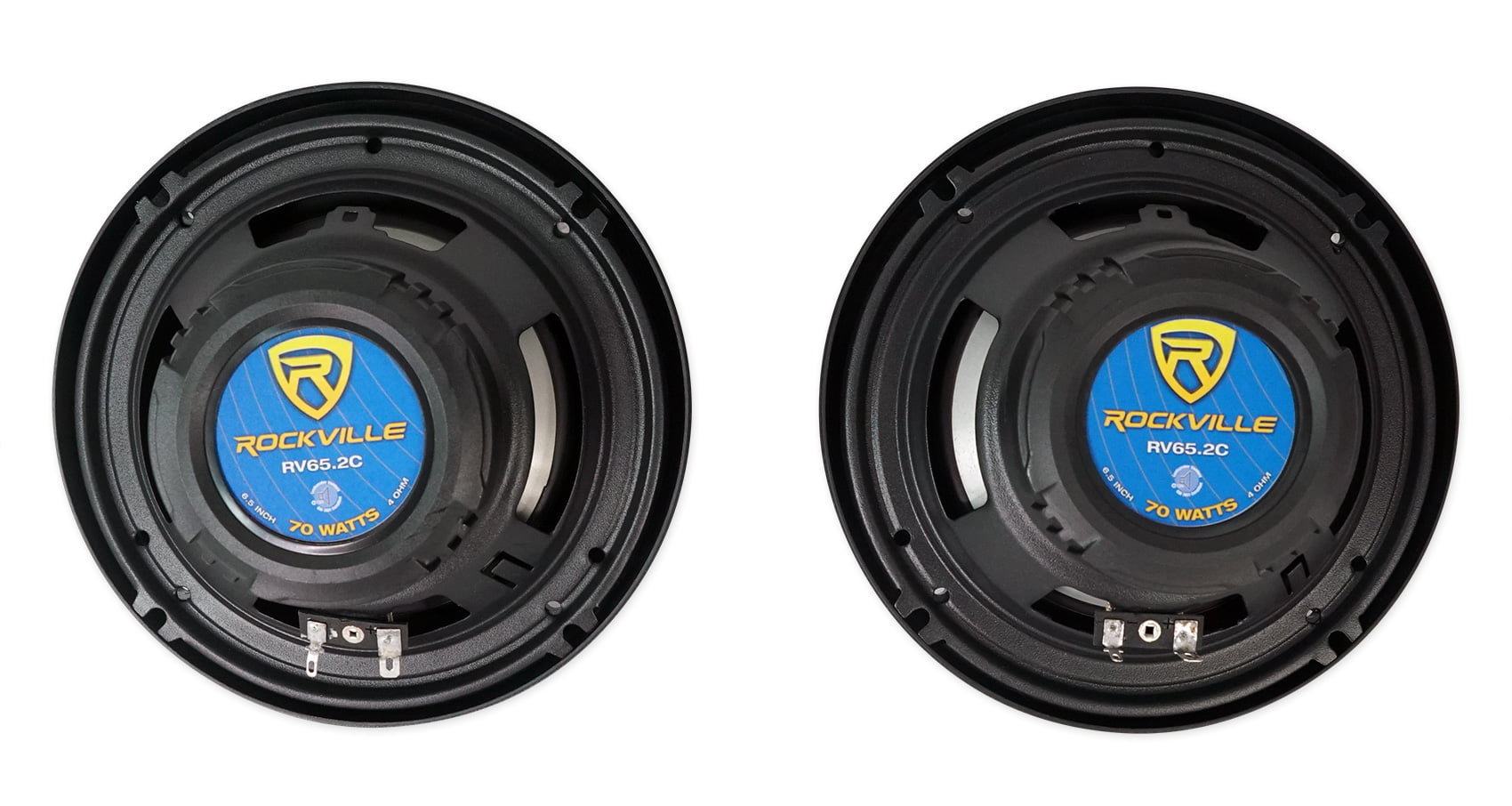 Pair Rockville RV65.2C 6.5" Component Speakers+6.5" Coaxial+4-Ch Amplifier+Wires