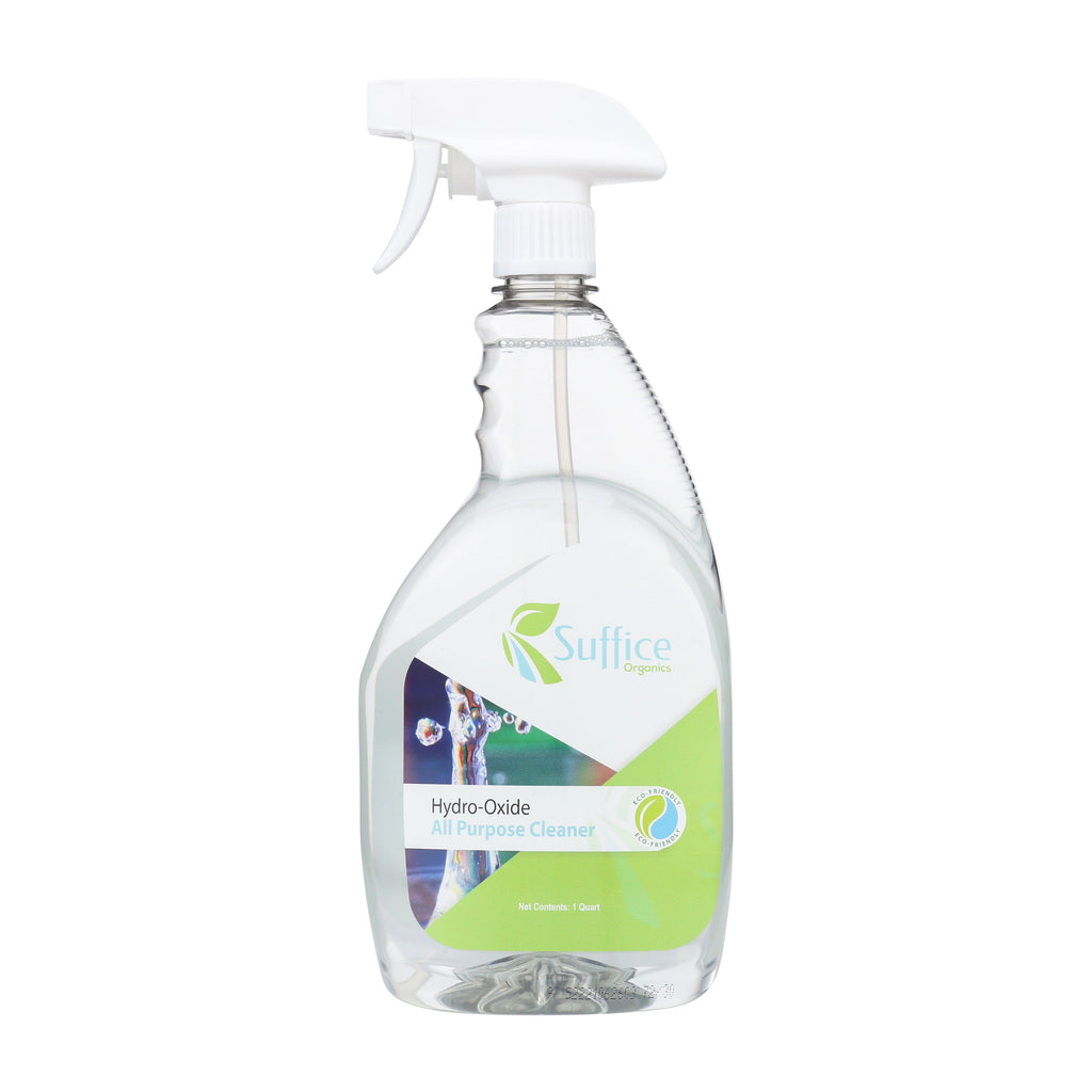Suffice Organics. Natural Kid Friendly Pet Friendly Hydro-Oxide Peroxide  All-Purpose Cleaner and Degreaser