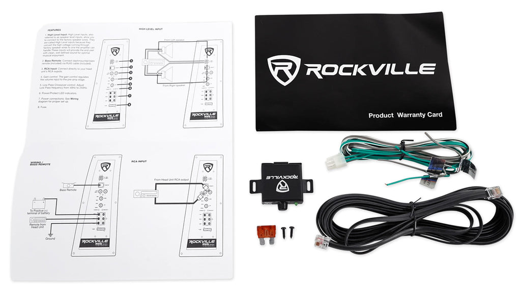 Rockville RWS12CA Slim 1200 Watt 12" Amplified Powered Car Subwoofer Enclosure