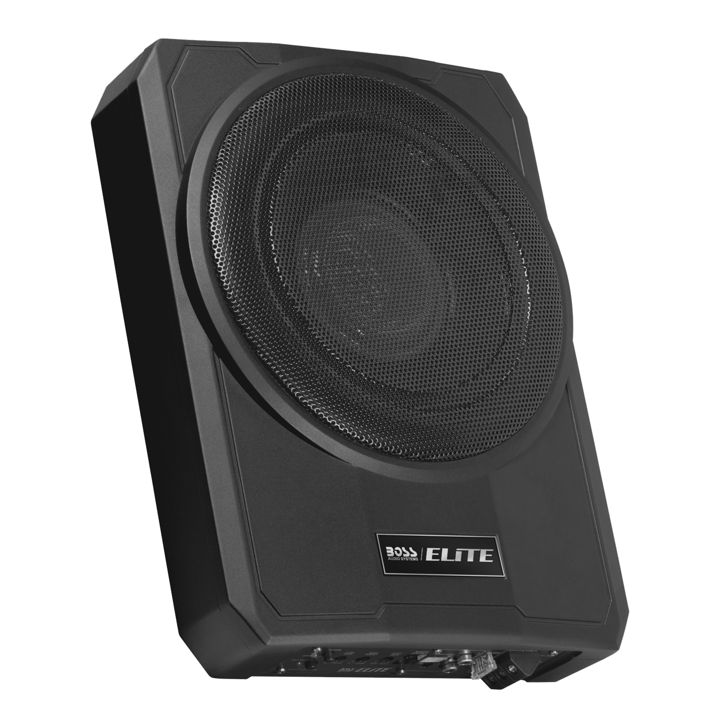 BOSS Audio Systems SLIM10 Elite Series 10 Inch Powered Car Audio Subwoofer - Low Profile, Remote Subwoofer Control, Built In Amplifier, Under Seat, For Truck, Hook Up To Amplifier