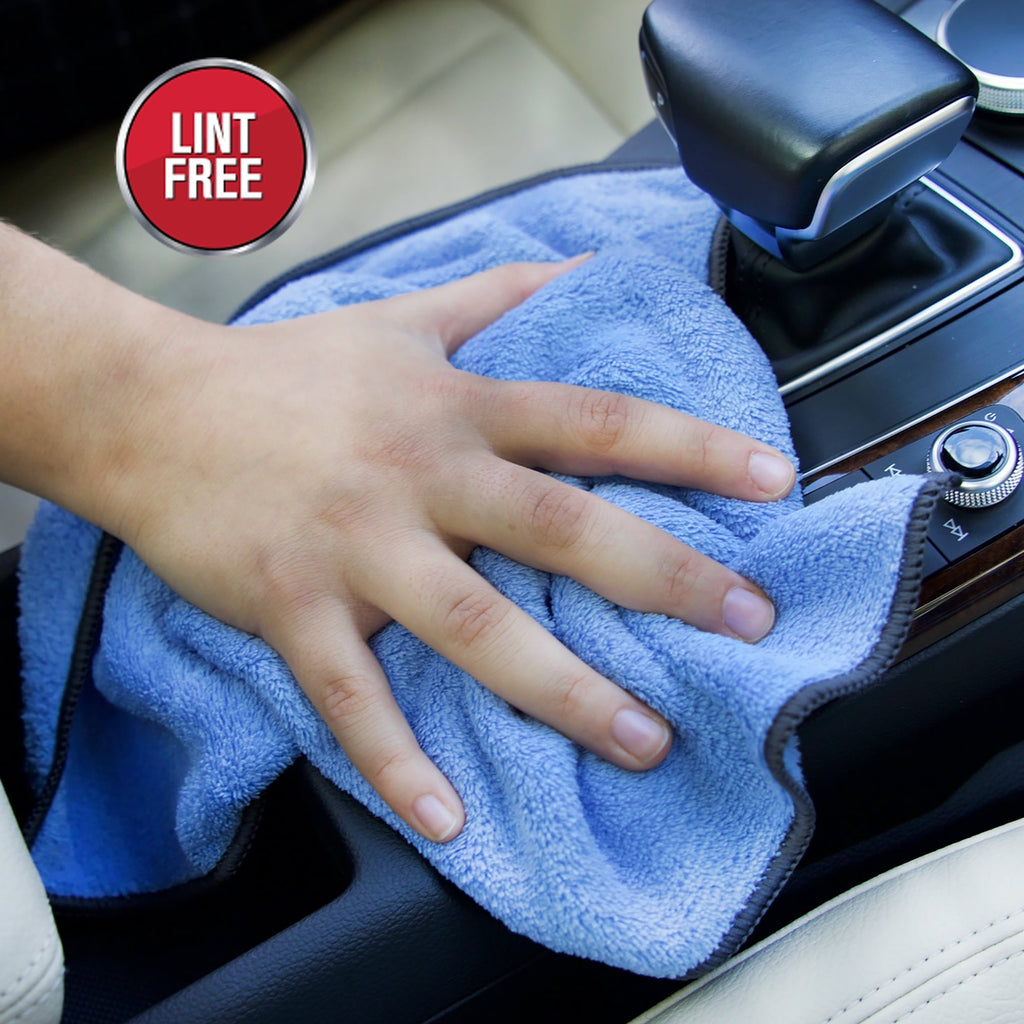 Auto Drive Coral Fleece Multi-Purpose Microfiber Towel, Cleaning, Detailing, 8 Count, Blue & Yellow