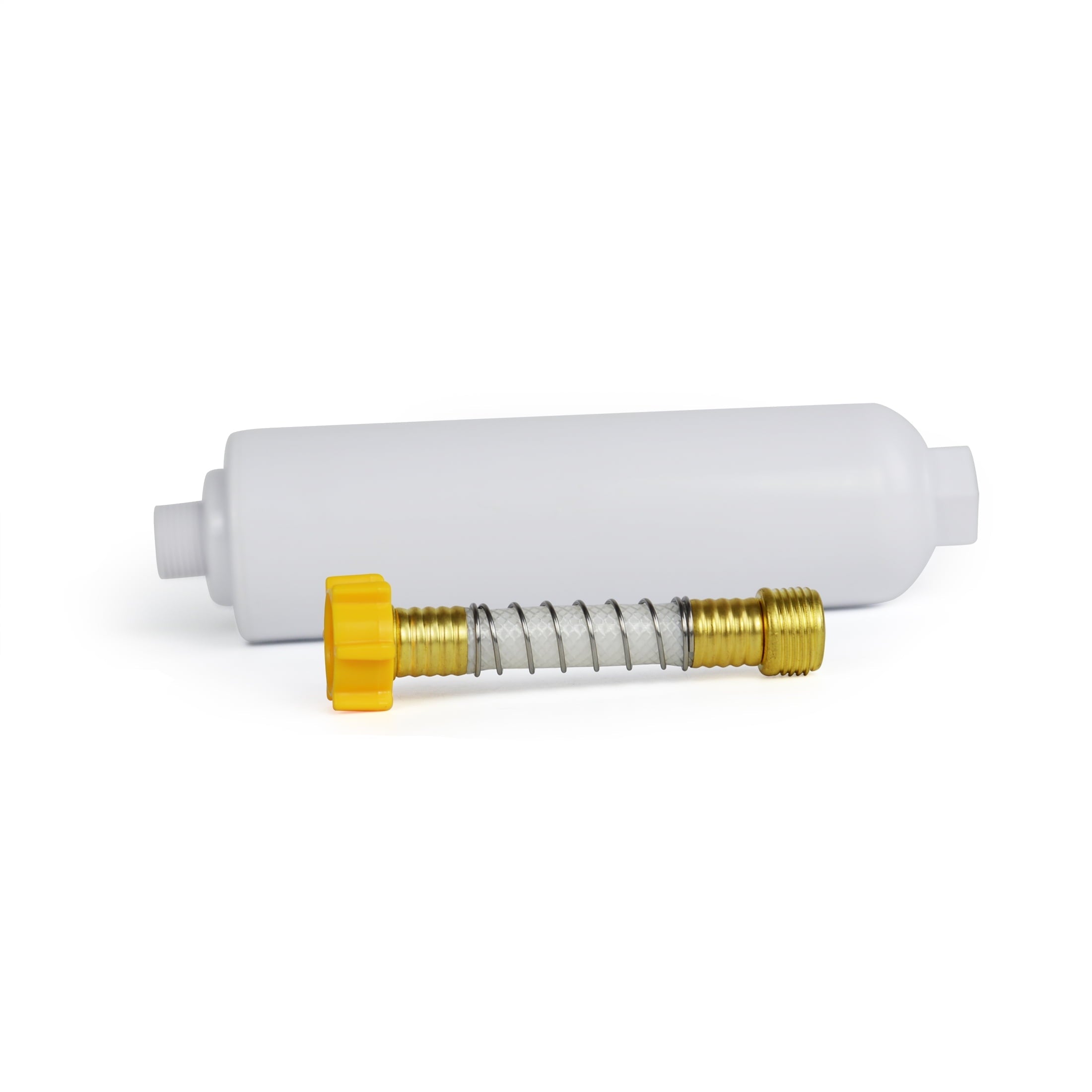 Great Value RV Water Filter 1 Pack for RV/Marine/Camping/Garden/Bathtub Use, With Flexible Hose, F200, Activated Carbon Block, White