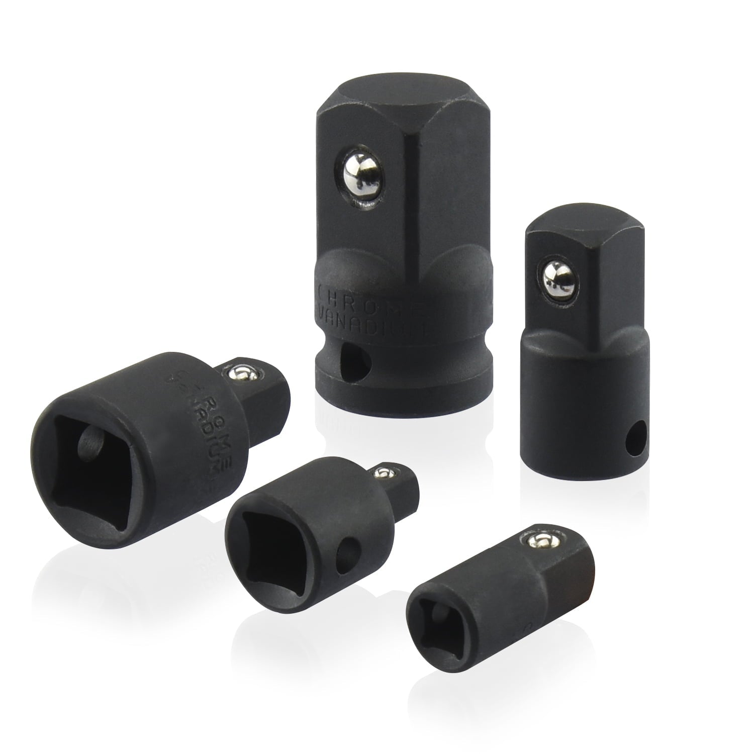 NEIKO 30249A 5 Piece Impact Socket Adapter Set, SAE Impact Adapter & Reducer, 1/4, 3/8, 1/2" Cr-V Steel
