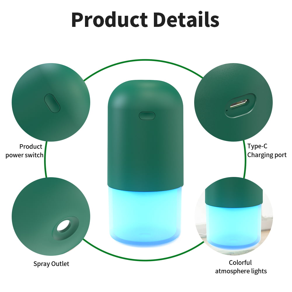 RUXAN Portable Humidifier with USB Charging，400ml Water Tank with Long Working Hours,Ultra Quiet 3-Spray Modes Cool Mist Humidifier Suitable for Office and Home