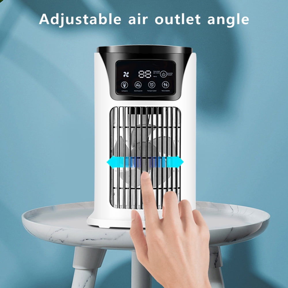 KIZOCAY Portable air conditioner with 6 air speeds, 60° & 120° automatic oscillating evaporative air conditioning fan, quite air cooler humidifier, suitable for home office outdoor, white