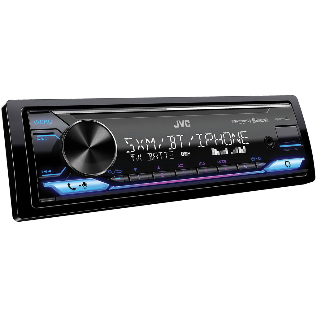 JVC KD-X370BTS Single-DIN In-Dash Digital Media Receiver with Bluetooth, Amazon Alexa, and SiriusXM Ready