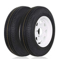 1Autodepot 5.3-12 5.3x12 530-12 5.30-12 Trailer Tires with 12'' Rims, 5 Lug on 4.5'', Load Range C, 6PR, Set of 2