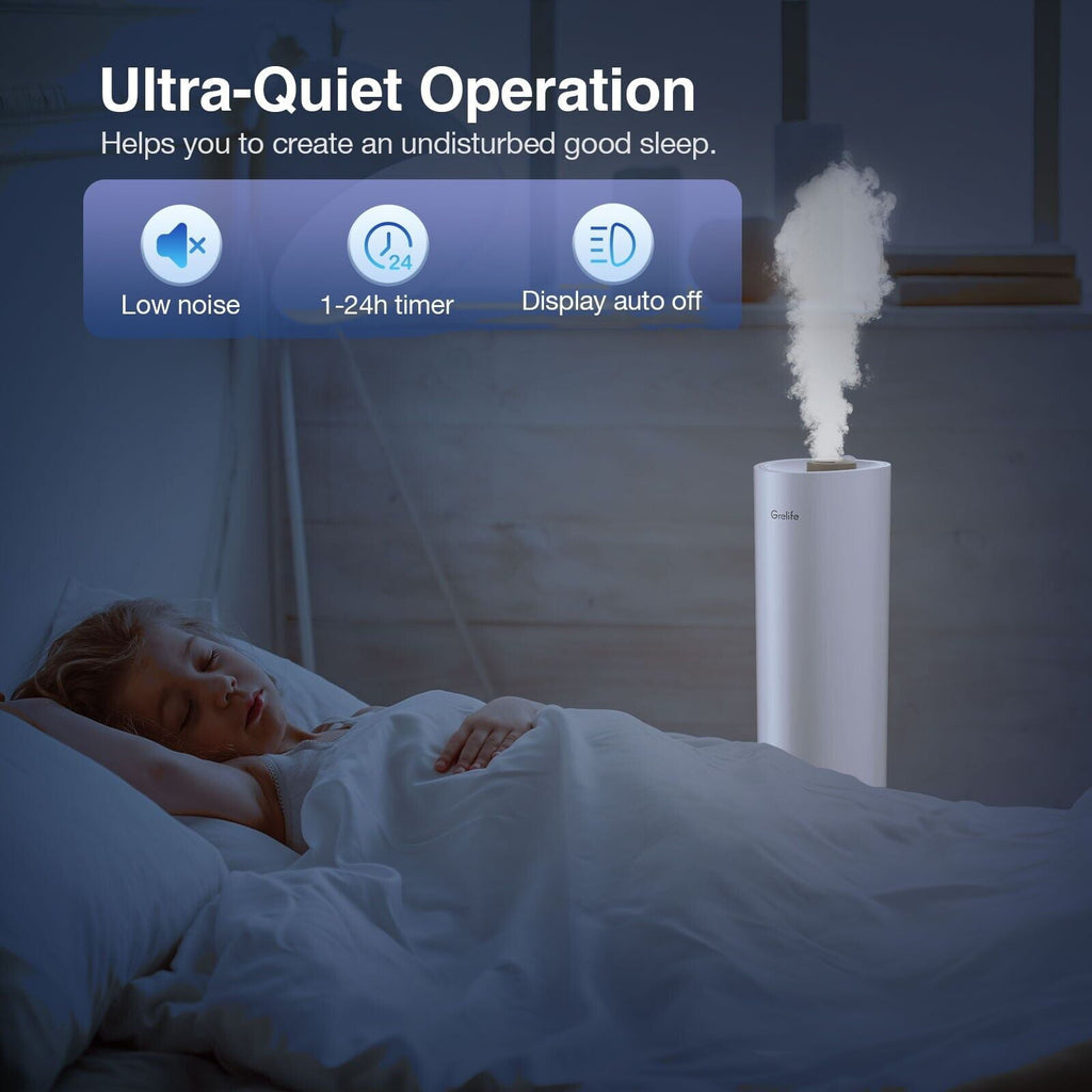 BEYGO Cool Mist Humidifiers for Bedroom Large Room Home, 9L/ 2.38Gal Top Fill Ultrasonic Floor Humidifiers for Baby and Plants