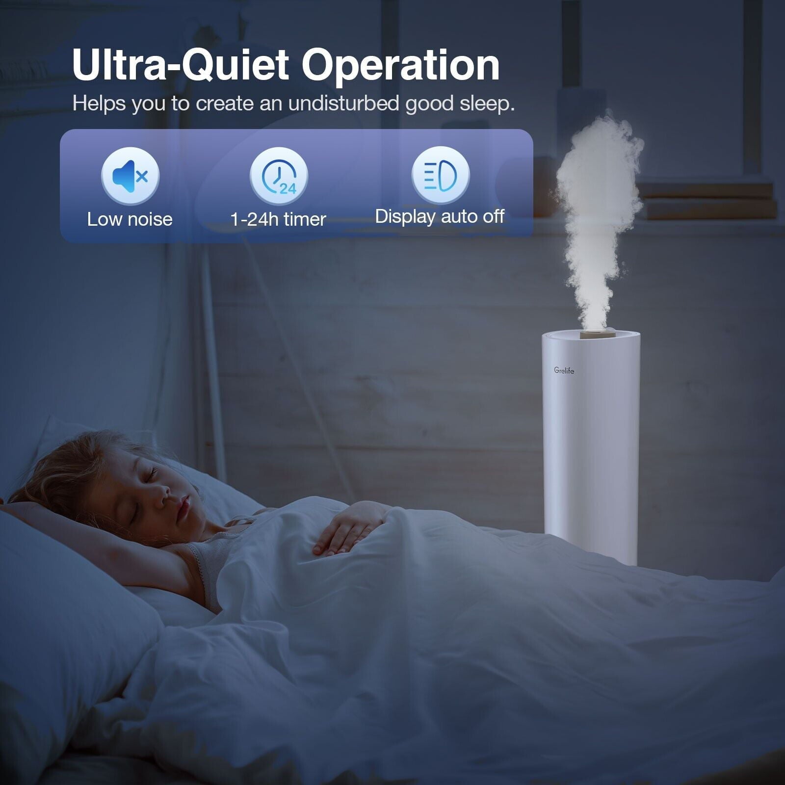BEYGO Cool Mist Humidifiers for Bedroom Large Room Home, 9L/ 2.38Gal Top Fill Ultrasonic Floor Humidifiers for Baby and Plants