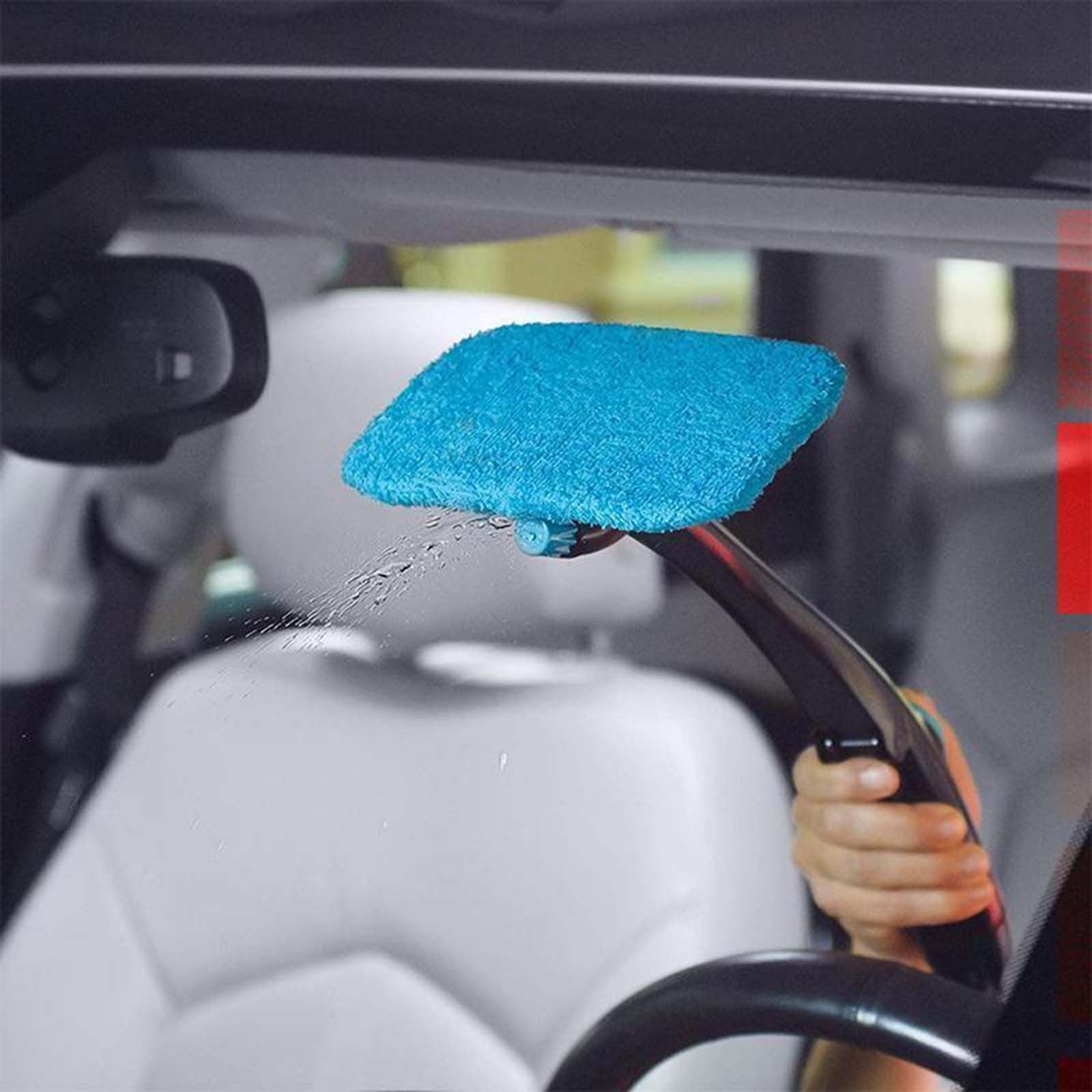 TERGAYEE Car Duster Kit,Spray Glass Windshield Cleaning Tool,Foldable Handle Reusable Microfiber Cleaning Bonnets for Interior Exterior Glass Screens Scratch Lint Free