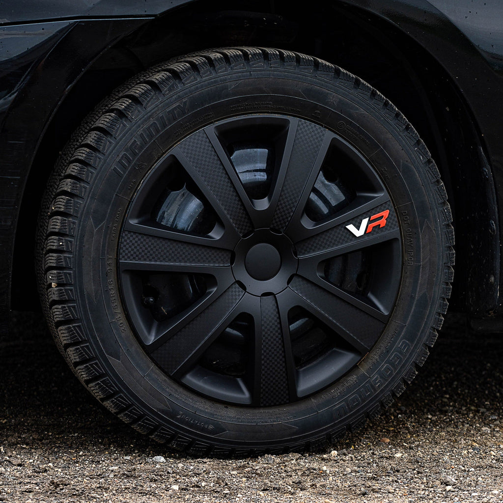 Alpena 15in VR Carbon Wheel Cover Kit Black 4 Pack, Model 58259