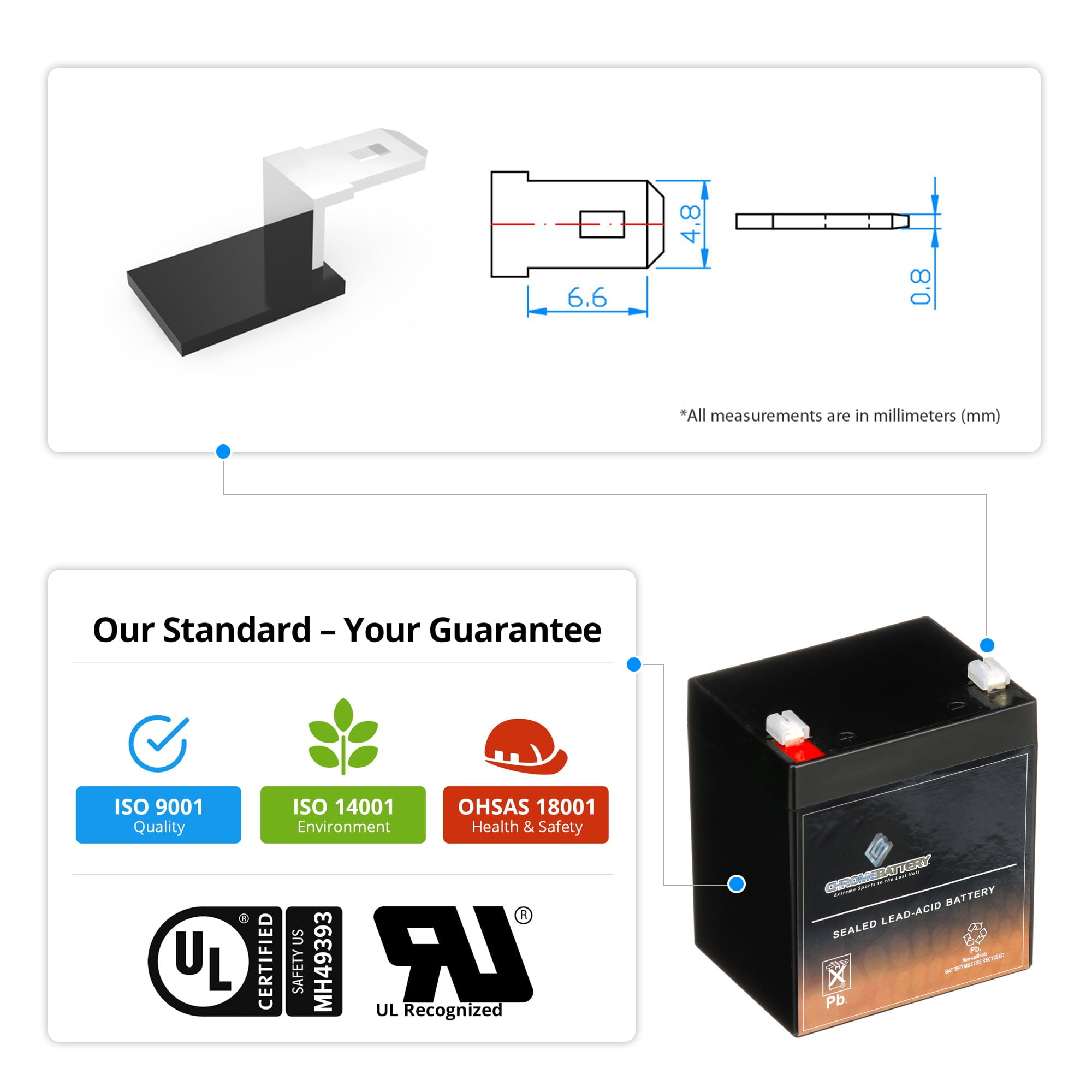 Chrome Battery 12V 4Ah Home Alarm Security System SLA Battery