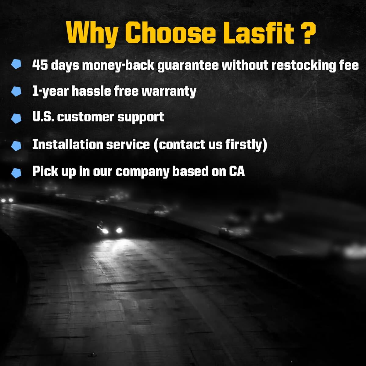 Lasfit 9005 LED Headlight Bulbs HB3 High Beam Halogen Replacement, 50W 5000LM 6000K White (Free 194 LED Bulbs) | 4 Bulbs