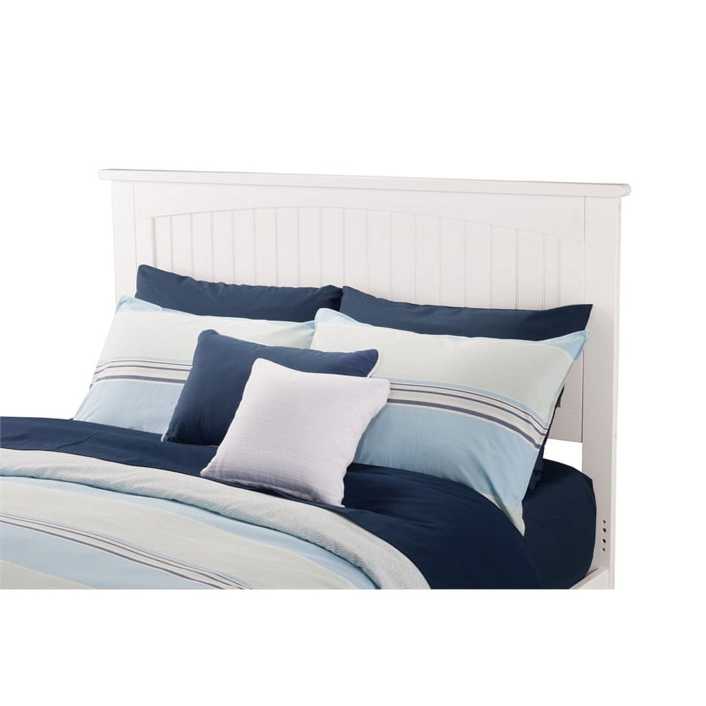 Leo & Lacey Farmhouse Solid Wood Full Panel Platform Bed in White
