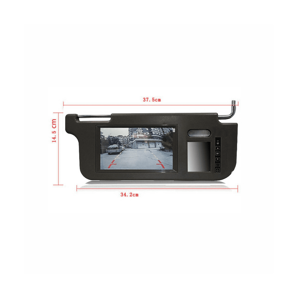 7Inch Black Car Right Sun Visor Rear View Mirror Screen LCD Monitor 2 Channel Video