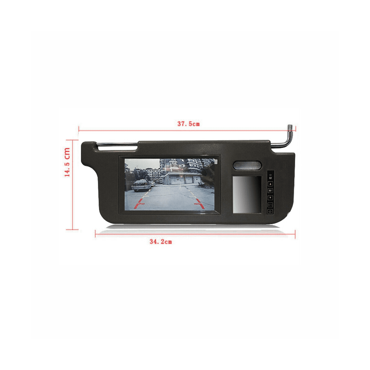 7Inch Black Car Right Sun Visor Rear View Mirror Screen LCD Monitor 2 Channel Video