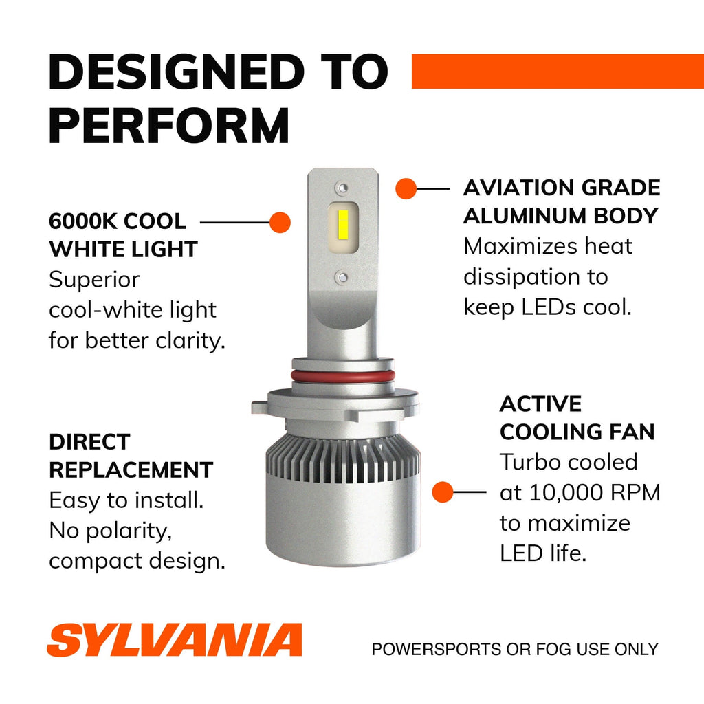 Sylvania 9005 LED Fog Light and Powersport Bulb, Pack of 2