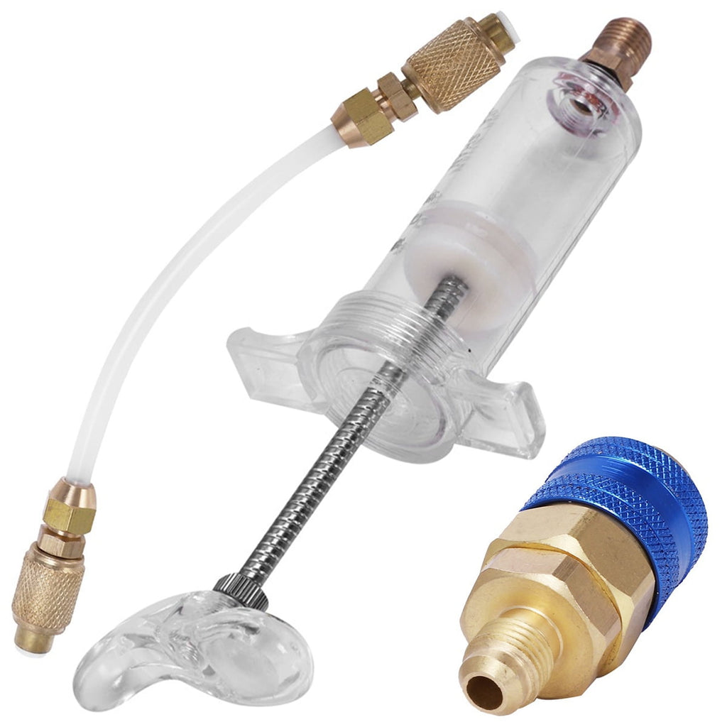 Oil Dye Injector Air Conditioning Injection Tool Hand Air Conditioning Car Oil Injection Dye Injection Tool Premium Durable Liquid Oil Coolant Filler Tube 30ml for Car Accessory